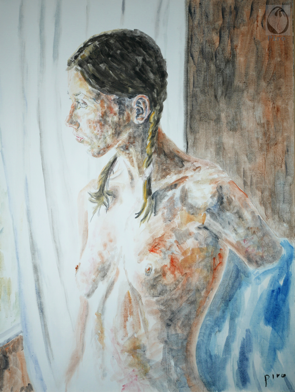 oil on paper - olio su carta di Piro